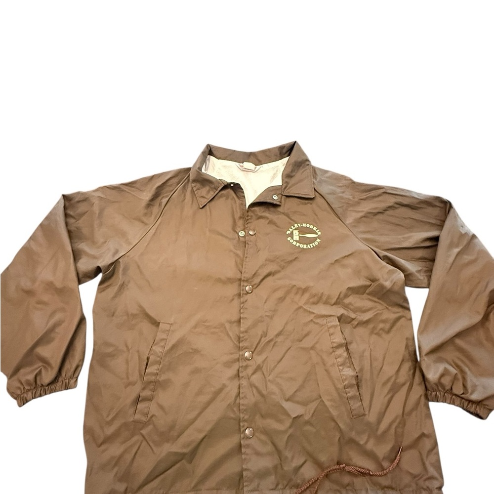 Vintage Jacket Brown Lined Windbreaker Grandpacore Snap Up Large‎ Daley-Hodkin